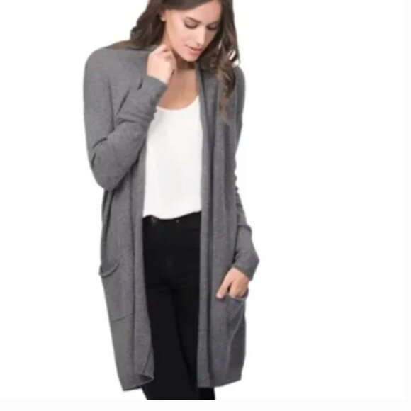 Cuyana Sweaters - Cuyana Cashmere Open Front Cardigan in Gray Size XS/S